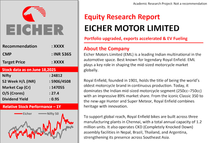 write professional equity research report with valuation